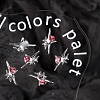 Star Alloy Rhinestone Cabochons MRMJ-WH0075-114-27-1