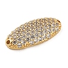 Rack Plating Brass Micro Pave Clear Cubic Zirconia Oval Connector Charms KK-A234-016G-2