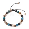 Natural & Synthetic Mixed Gemstone Beads Braided Beaded Bracelets for Women Men BJEW-JB13425-01-2