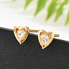 304 Stainless Steel Clear Cubic Zirconia Stud Earrings STAS-E502-02G-01-2