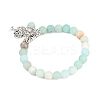 Natural Amazonite Stretch Bracelets BJEW-F262-A09-5