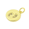 Round Rack Plating Brass Micro Pave Clear Cubic Zirconia Pendants KK-U021-01G-2