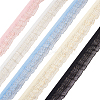 25 Yards 5 Colors Double Tiers Pleated Chiffon Polyester Ribbons ORIB-CW0001-01-2
