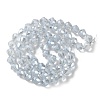 Electroplate Transparent Glass Beads Strands X-EGLA-I019-PL03-3