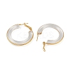Brass with Transparent Resin Hoop Earrings EJEW-Q391-27G-3