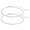 2Pcs Brass Micro Pave Cubic Zirconia Cable Chains Bracelets for Women BJEW-LP0011-12-1