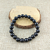 Glass Imitation Natural Agate Round Beaded Stretch Beaded Bracelets WG8D788-01-1