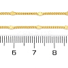 Brass Curb Chains with Star Necklace for Women NJEW-P265-11G-4