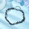 Natural Gemstone Beads Anklets AJEW-AN00583-08-4