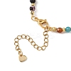 Natural Agate & Brass Round Beaded Bracelets for Women BJEW-JB12852-4