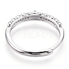 925 Sterling Silver Micro Pave Cubic Zirconia Adjustable Ring Settings STER-T007-01P-3
