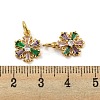 Brass Micro Pave Colorful Cubic Zirconia Pendants KK-G490-24G-3