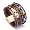 PU Leather Multi-strand Bracelets BJEW-F352-02G-05-2