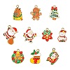 40Pcs 10 Styles Christmas Alloy Enamel Pendants FIND-CJ0003-32-1