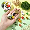 20 Styles Round Silicone Focal Beads SIL-YW0001-31-4