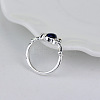 Alloy with Natural Lapis Lazuli Finger Rings FS-WGF3EDB-05-4