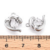 Brass Micro Pave Clear Cubic Zirconia Charms KK-N267-18P-3
