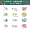 400Pcs 4 Colors Handmade Polymer Clay Beads CLAY-FW0001-02-3