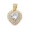 Brass Micro Pave Cubic Zirconia Pendants LS-KK-D431-018G-1