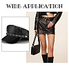 3 Styles Brass Round & Square & Imitation Pearl Stud Black PU Leather Trimmings DIY-AR0003-78-6