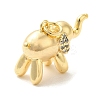 Brass Micro Pave Clear Cubic Zirconia Pendants KK-Z073-22G-2