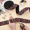 Ethnic Style Polyester Jacquard Flower Ribbon for Garment Accessories OCOR-WH0097-83B-3