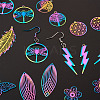 DIY 9 Shapes Colorful Filigree Joiners Stainless Steel Earring Making Kits DIY-BT0001-16MC-7