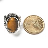 Natural Tiger Eye Adjustable Rings RJEW-I108-01AS-12-5