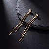 304 Stainless Steel Cubic Zirconia Tassel Earrings WGD0BF9-01-3