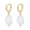 1 Pair Plastic Pearl Dangle Hoop Earrings EJEW-FI0002-23-1