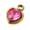 304 Stainless Steel with Rhinestone Pendants STAS-Q346-01G-09-3