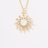 Fashionable Brass Clear Cubic Zirconia Pendant Cable Chain Necklaces for Women FN2830-4-3
