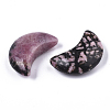 Moon Shape Natural Rhodonite Healing Crystal Pocket Palm Stones G-T132-001F-2