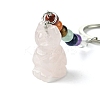 Cat Natural Rose Quartz Keychain KEYC-F040-11C-2