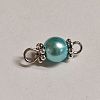 Baking Paint Pearlized Glass Pearl Round Connector Charms X1-PALLOY-TAC0068-09-1