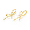 Brass Huggie Hoop Earring Findings for Half Drilled Beads KK-T071-15G-3