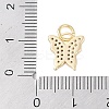 Rack Plating Brass Micro Pave Clear Cubic Zirconia Charms KK-Z060-05G-02-3