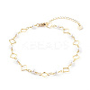 Brass Rhombus Link Chain Anklets AJEW-AN00431-1
