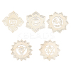 CHGCRAFT 1 Set DIY Unfinished Bohemian Meditation Energy Symbol Wood Pendant Decoration Kits DIY-CA0005-60-1