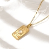 304 Stainless Steel Pave Opalite Rectangle Pendant Necklaces for Women Men NJEW-R018-05G-02-1