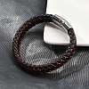 Braided Microfiber Leather Cord Bracelets for Men BJEW-Z081-14P-1