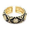Brass Micro Pave Cubic Zirconia Cuff Open Rings for Women RJEW-B160-05G-6