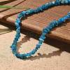 Natural Supper 7 Rutilated Quartz Chip Beaded Necklaces for Men Women NJEW-G159-01I-2
