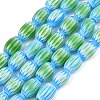 Handmade Millefiori Glass Oval Bead Strands LK-Z001-01B-03-1