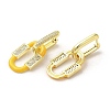 Oval Real 18K Gold Plated Brass Dangle Hoop Earrings EJEW-L268-041G-04-2