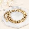 304 Stainless Steel Wheat Chains Bracelets for Women BJEW-F488-39G-3