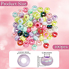 100Pcs UV Plating Rainbow Iridescent Acrylic European Beads MACR-PA0001-27-2