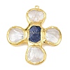 Natural Lapis Lazuli & Shell Pearl Big Pendants KK-H516-24G-02-1