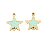 304 Stainless Steel Aquamarine Enamel Connector Charms STAS-Z078-14G-1