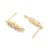 Brass Clear Cubic Zirconia Stud Earring Findings KK-A238-02C-G-2